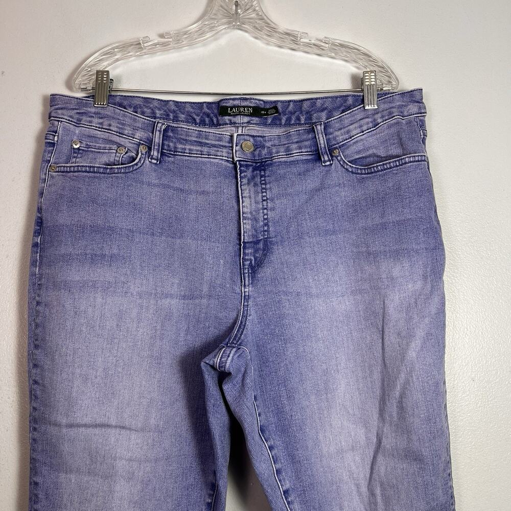 Lauren Ralph Lauren Women's Plus Sz 18 Ankle Jeans Embroidered Denim Straight - Picture 4 of 11